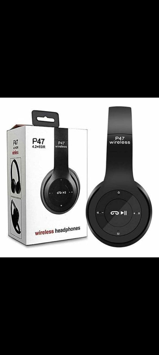 P47 Wireless Bluetooth Headphones | Deep Bass, Foldable Design & Long Battery Life